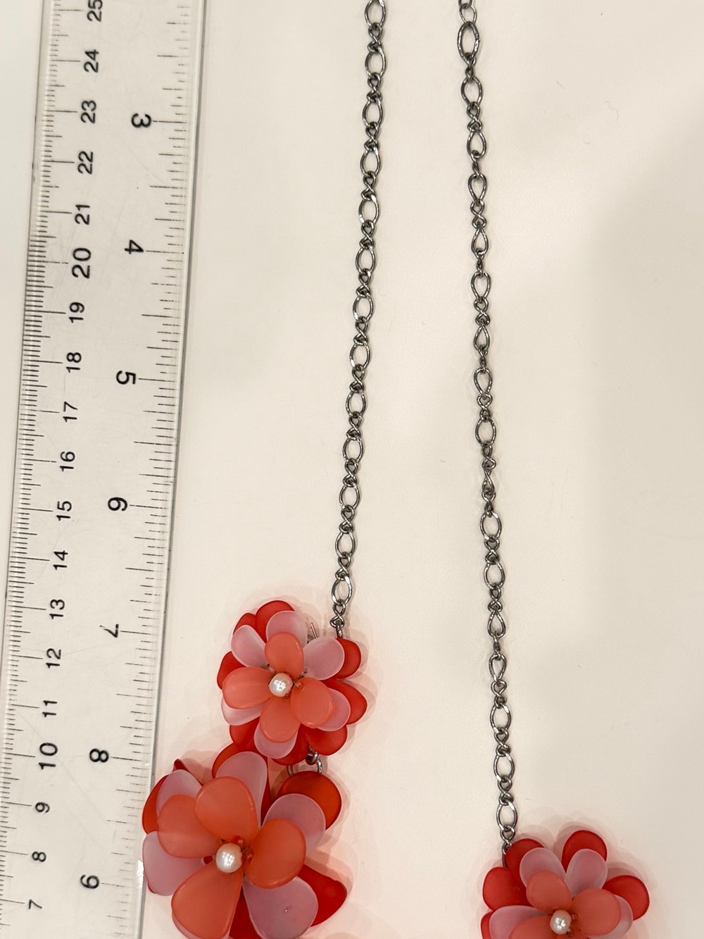 Charming Charlie Coral and Pink Floral Necklace - Picture 7 of 9